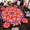 Bohemian Mandala Pattern Carpet with Pink Floral Design, Home Decor Suitable for use as an anti-slip for living room bedroom sofas