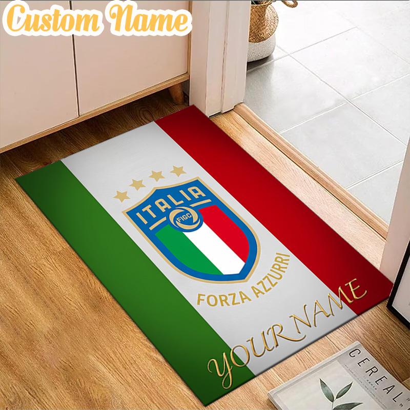Custom Name Italian Crest Rug, Office Rug, Chair Rug, Carpet for Living Rooms, Doormat Game Rug Home Decor Christmas Gifts
