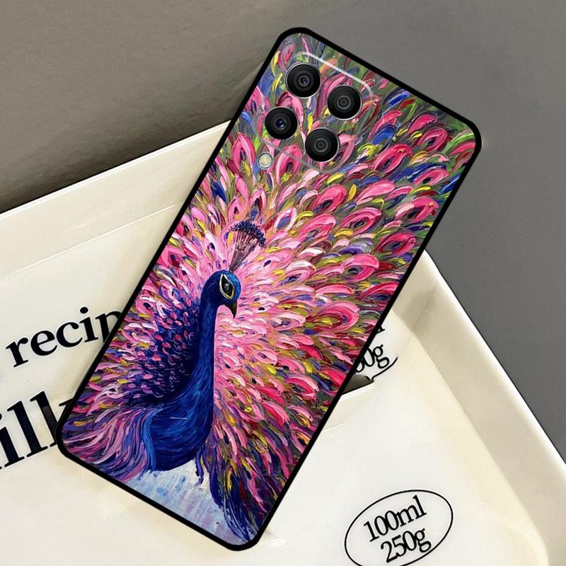 Animal Peacock Pattern Case For Samsung Galaxy M33 M53 M13 M15 M35 M55 M32 M16 M36 M56 M54 M20 M52 M34 M14 M11 M31