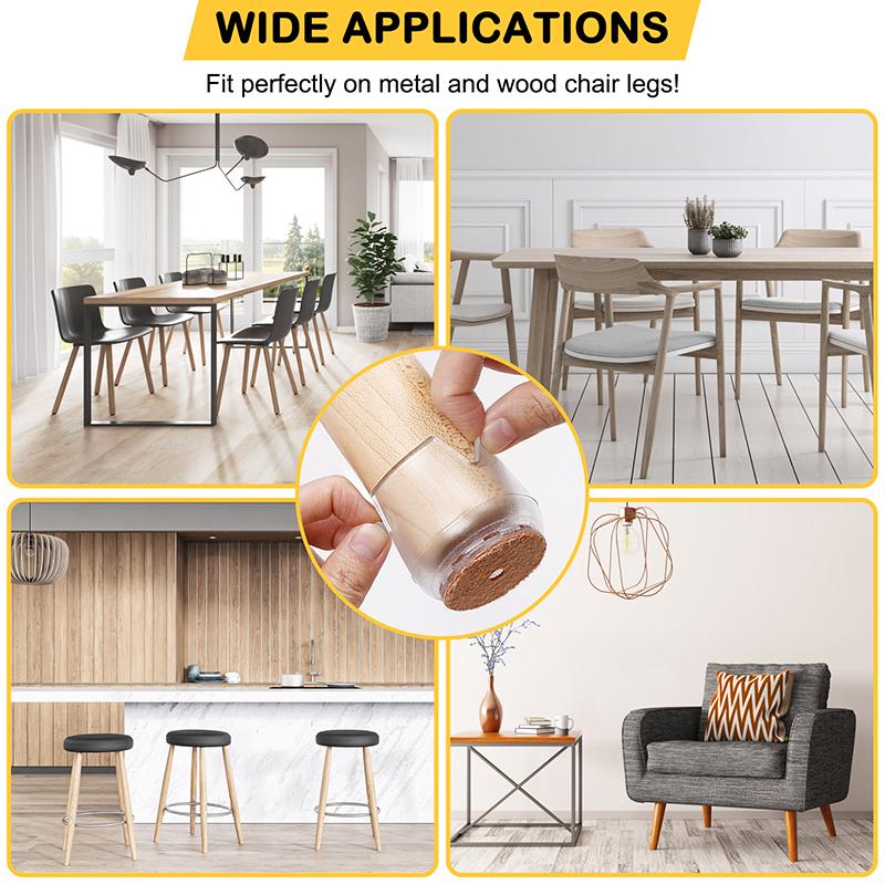 16 шт. силиконовых накладок на ножки столов и стульев, квадратные накладки, носки, противоскользящие накладки для защиты пола мебели