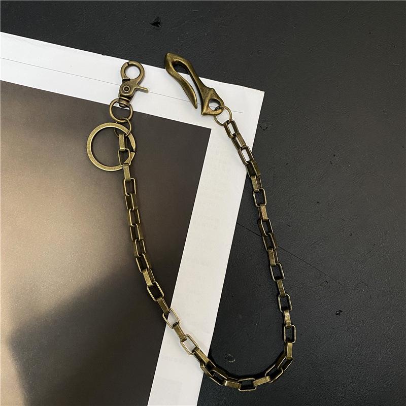 Vintage Bronze Waist Chain: Handmade Hip Hop Punk Biker Anti-theft Wallet Chain