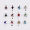6.5mm Stainless Steel Birthstone Pendant - 12 Colors, DIY Jewelry Accessory