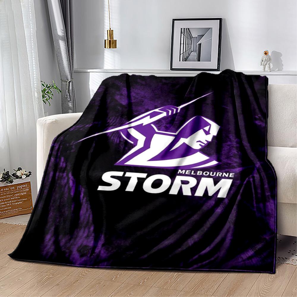 Melbourne Storm Team Logo blankets Suitable for sofas, travel, living rooms also a good gift for friends and family Suitable for all seasons.