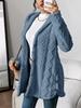[Cozy Winter Cardigan] Warm & Cozy Women's Winter Plush Diamond-Patterned Hooded Cardigan | Longline Loose Fit Open Front Long Sleeve Coat