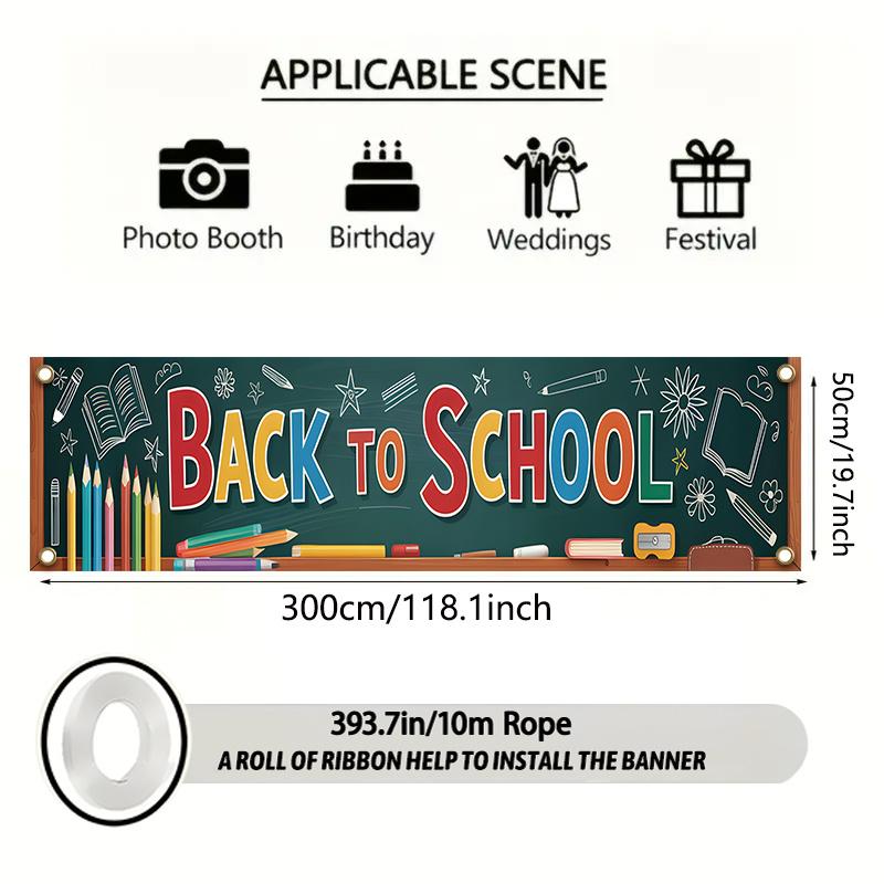 Welcome Back Holiday School Outdoor Banner 17x78in, Garden Fence Classroom Decor