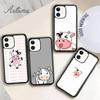 Cute Animal Strawberry Cow Phone Case for iPhone 11 12 13 14 Pro Max Mini XR XS SE 2020 6S 7 8 Plus Samsung Galaxy S21 S22 Shell