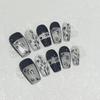 Chinese Style Wearable Armor Hand-painted Bamboo Forest Cat Eye Nail Art Detachable Fake Nail