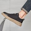 Stitching men's casual shoes, comfortable workwear shoes, versatile thick soled wear-resistant shoes, men's travel casual leather shoes