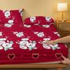 1 Simple Modern Plant Flower Printed Matte Fitted Sheet, Bedroom Printed Bed Cover, Bedding (Excluding Pillowcases)