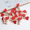 10/20Pcs Wooden Clothespin with Rope Home Classroom Photo Picture Hanging Love Heart Clip Heavy Duty Sock Towel Sheet Laundry Clothing Peg