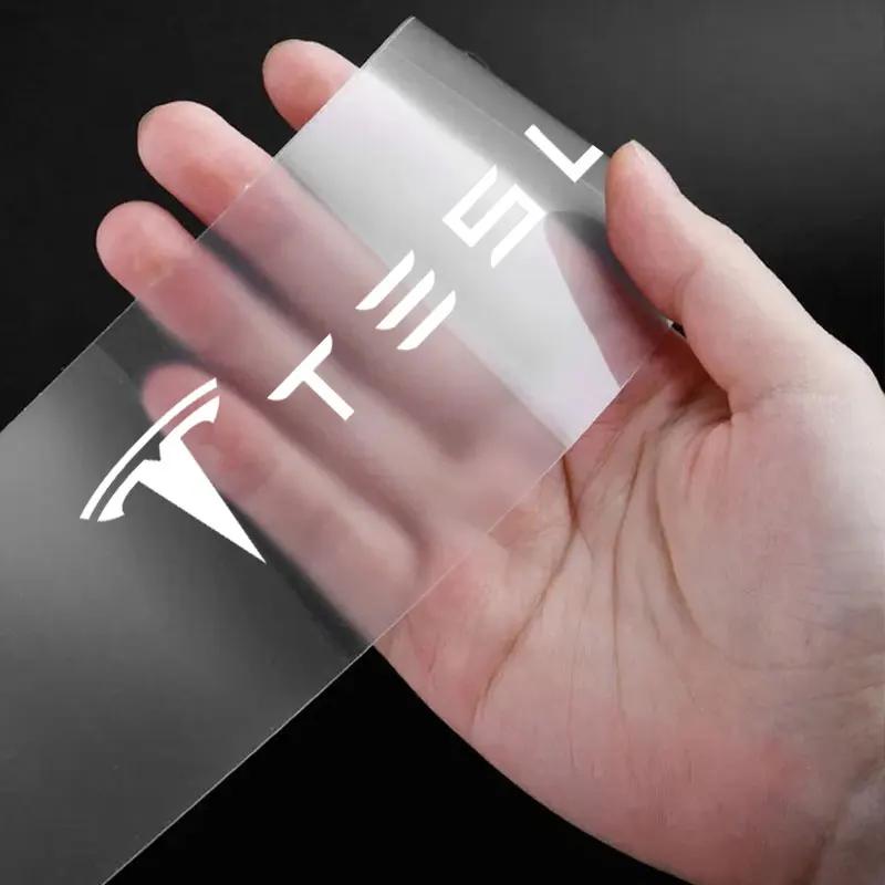 QSGMX1 4PCS Car Threshold Protector Transparent Decorative Badge Sticker For Tesla Model 3 2021 S X Y Style Roadster Invader