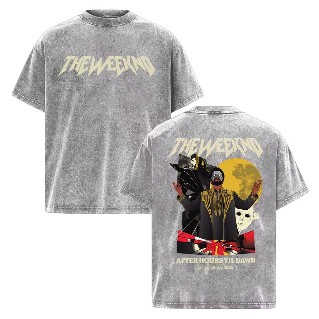 The Weeknd "one of The Girls" Letters Print T-Shirt Men Women Hip Hop Vintage Washed T-shirts High Quality Casual Cotton T Shirt