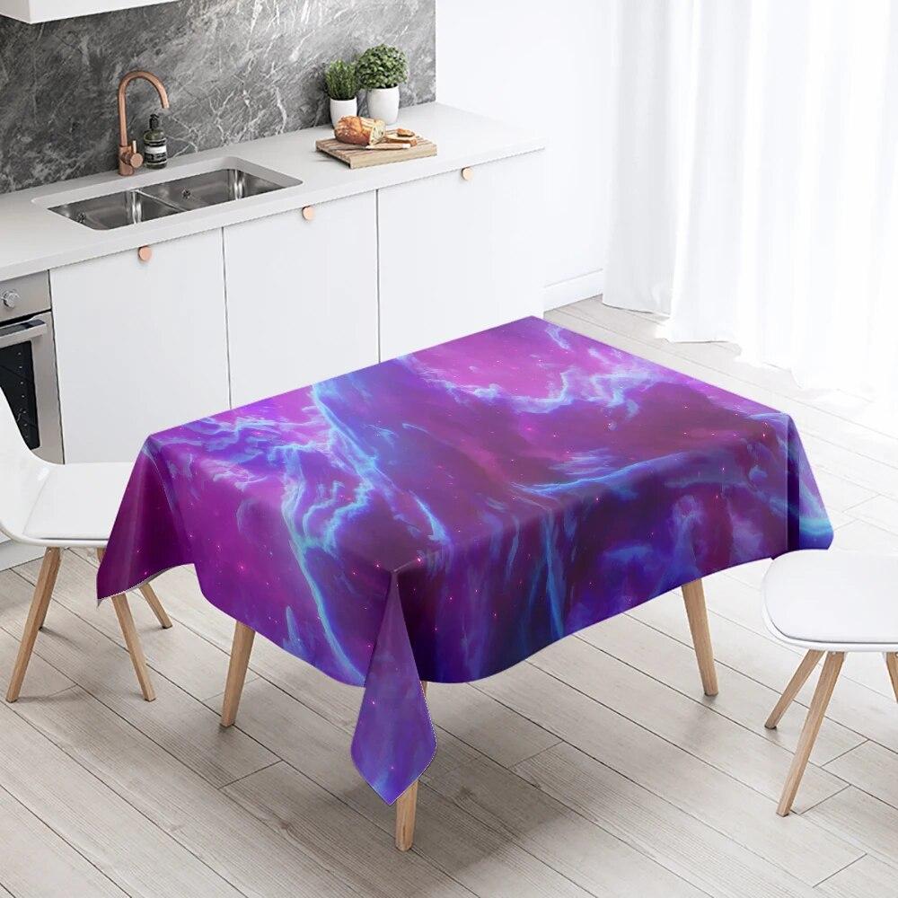 Mysterious Fantasy Space Starry Planet Tablecloth Salon Party Restaurant Decoration Antifouling Waterproof Home Table