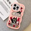 Soft Phone Cover Case for iPhone 16 Pro Max 13 12 15 Plus 17 Air 14 8 11 XR Tomato Sauce Black Cat