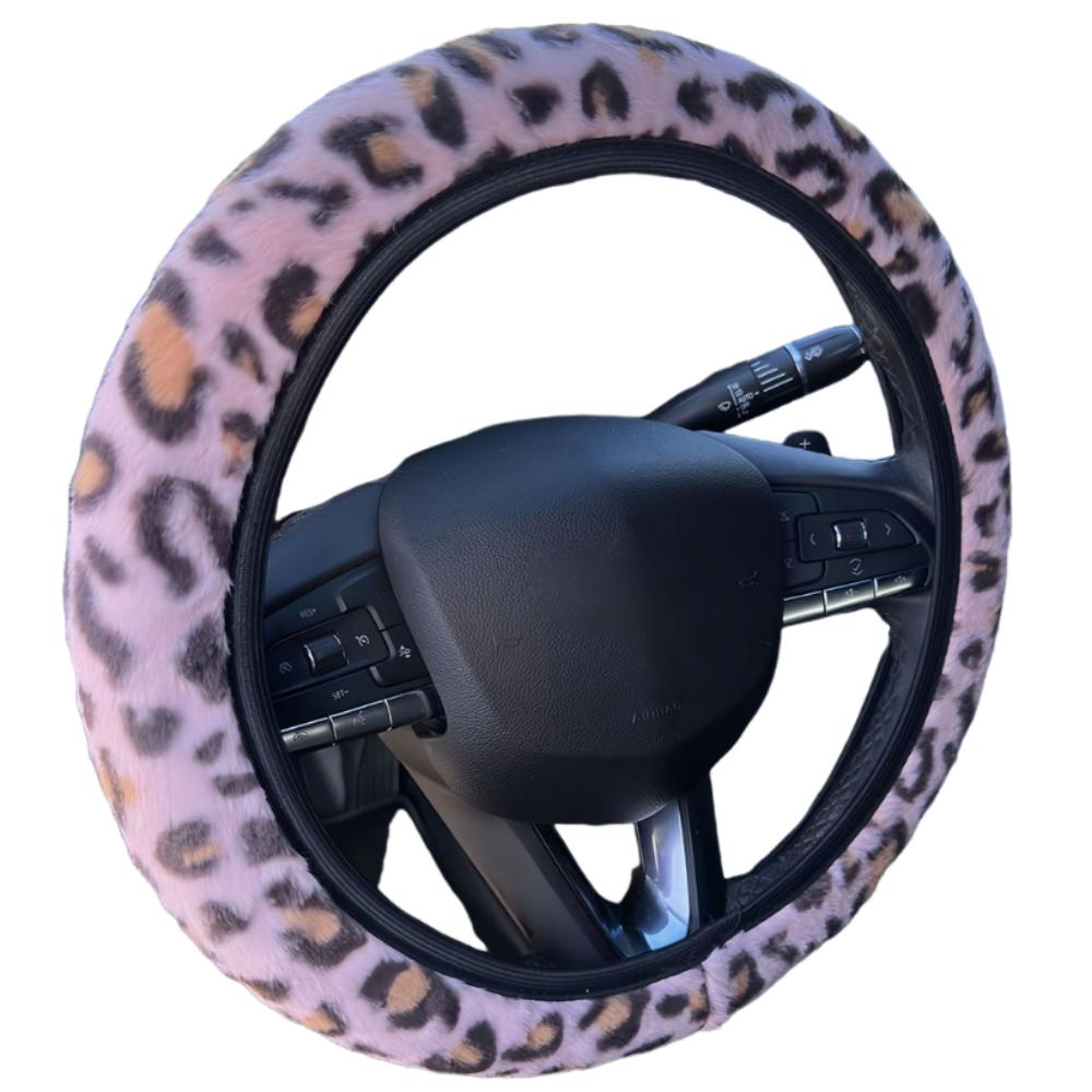 Leopard Fur Steering Wheel Cover 38cm Car Steering Wheel Cover Steering Wheel Cover Vehicle Wheel
