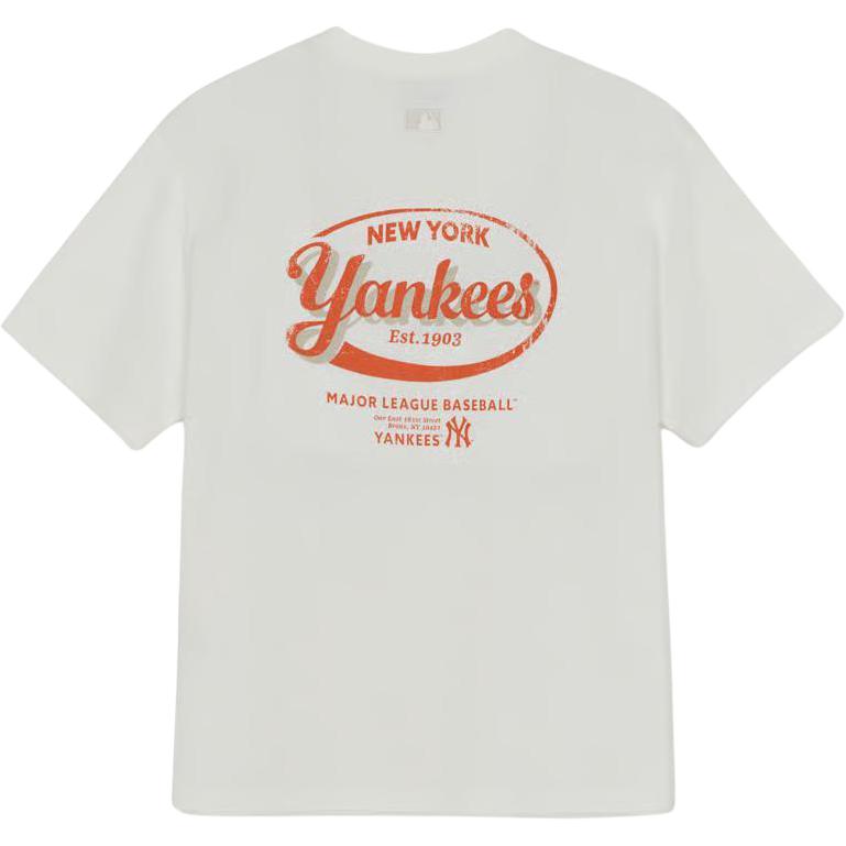 MLB Коллекция в стиле преппи New York Yankees SS26 Футболка Унисекс 3ATSV1263-50IVS