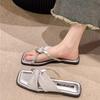 High Sense French Internet Celebrity 2025 New Niche Super Fire with Skirt Sandals Small Fragrant Slippers Women's Spring Wear