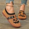 Autumn New Women's Shoes Halloween Pumpkin Casual Cloth Shoes Lightweight Breathable Versatile Single Shoes Wholesale
