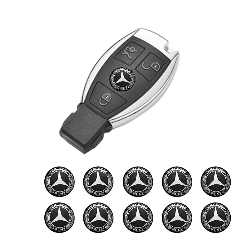 GLC GLB 14 мм Наклейки-эмблемы на ключ автомобиля Аксессуары Для Mercedes Benz AMG E S C A B Класса GLE GLS CLS GLC CLA GLA GLK GLB W205 W20