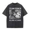 Punch The Funny Monkey Graphic T Shirt Unisex Women Clothing High Quality Crewneck Tshirts Oversized Vintage Washed Humor T Shirts