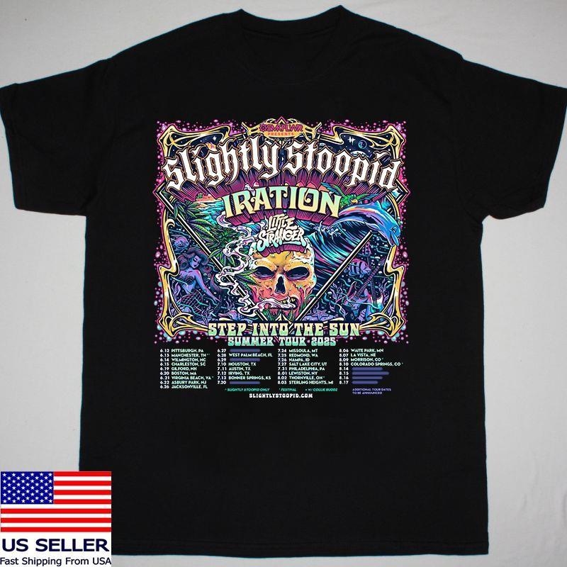 Футболка с принтом группы Slightly Stoopid, футболка с принтом тура Iration 2025, полный размер, унисекс