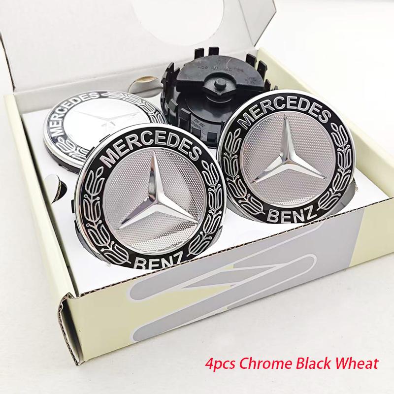 4Pcs 75mm Car Floating Wheel Center Hubcaps For Mercedes Benz W204 205 A B C E S CLA CLK ML GLK GLA GLB GLC CLA AMG Accessories