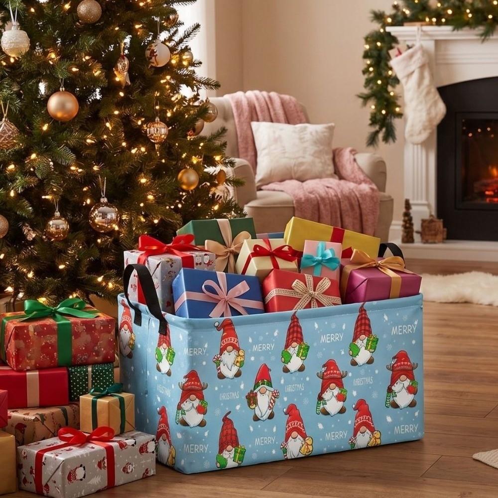 Rectangular Gnome Storage Basket Large Capacity Christmas Gift Storage Box Toy Storage