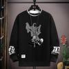 Spring  Autumn Men's Sweatshirt Japan Cartoon Cat Sportswear Long Sleeved O Neck T-shirt  Harajuku High Street Men Clothing 2024