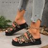 Fashion Fashion New Sexy Leopard Print Casual Flat Slippers Summer Round Toe Lightweight/elegant Non-slip Slippers for Women