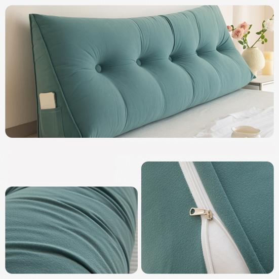 Подушка-клин для спинки изголовья, треугольная подушка с боковым карманом, съемный чехол, подушка-клин для изголовья для кушетки, кровати в общежитии, для чтения, работы