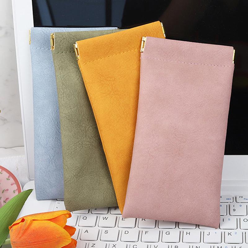 Мягкая кожаная сумка для очков из искусственной кожи, водонепроницаемая сумка для хранения наушников и кабеля для передачи данных