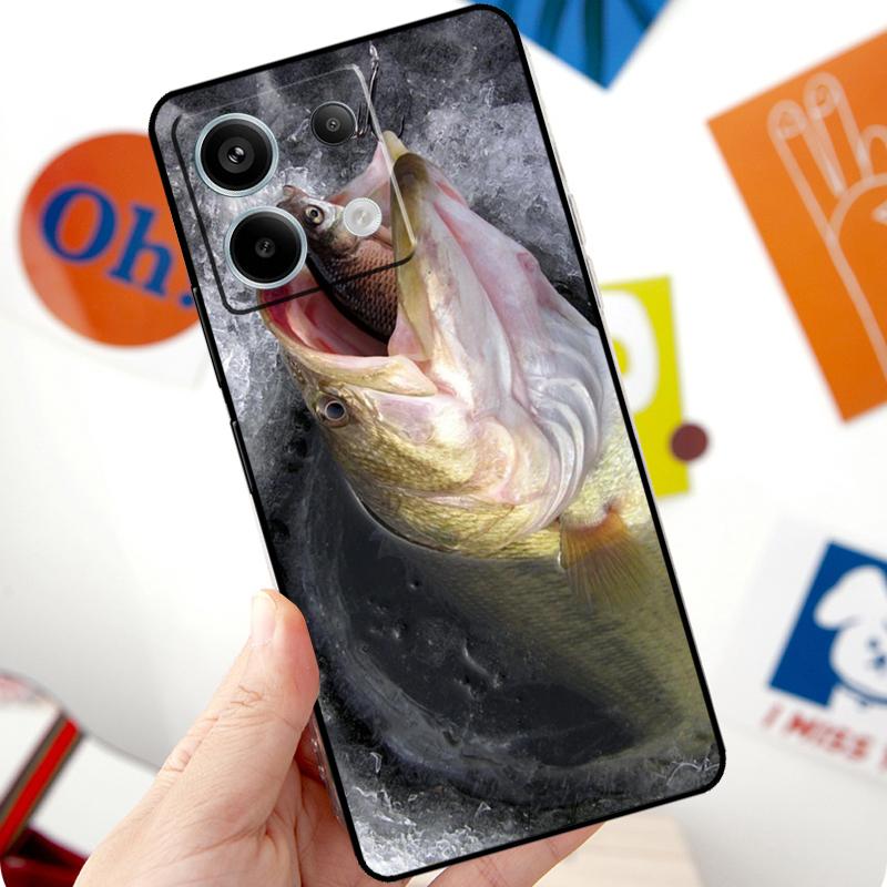 Bass Fishing Baits Hook Tackle Funda For Xiaomi Redmi Note 14 10 11 12 13 15 Pro Plus Case For Redmi 15 15C 13C 12C 10C 14C