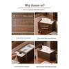 High-End Walnut Color Tissue Box - Chinese Style Minimalist Design for Desktop, Coffee Table, Living Room, Bedroom, or Office