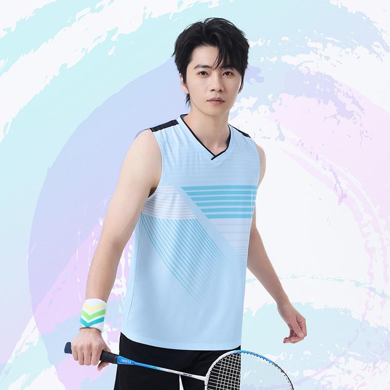 Unisex Sleeveless Badminton Sport Set Team Uniform With Number Printing Athletic Wear Men Women
