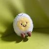 Funny Boiled Egg Plush Toy Keychain Cartoon Egg Soft Stuffed Doll Pendant Car Key Ring Backpack Bag Decor Kid Gift