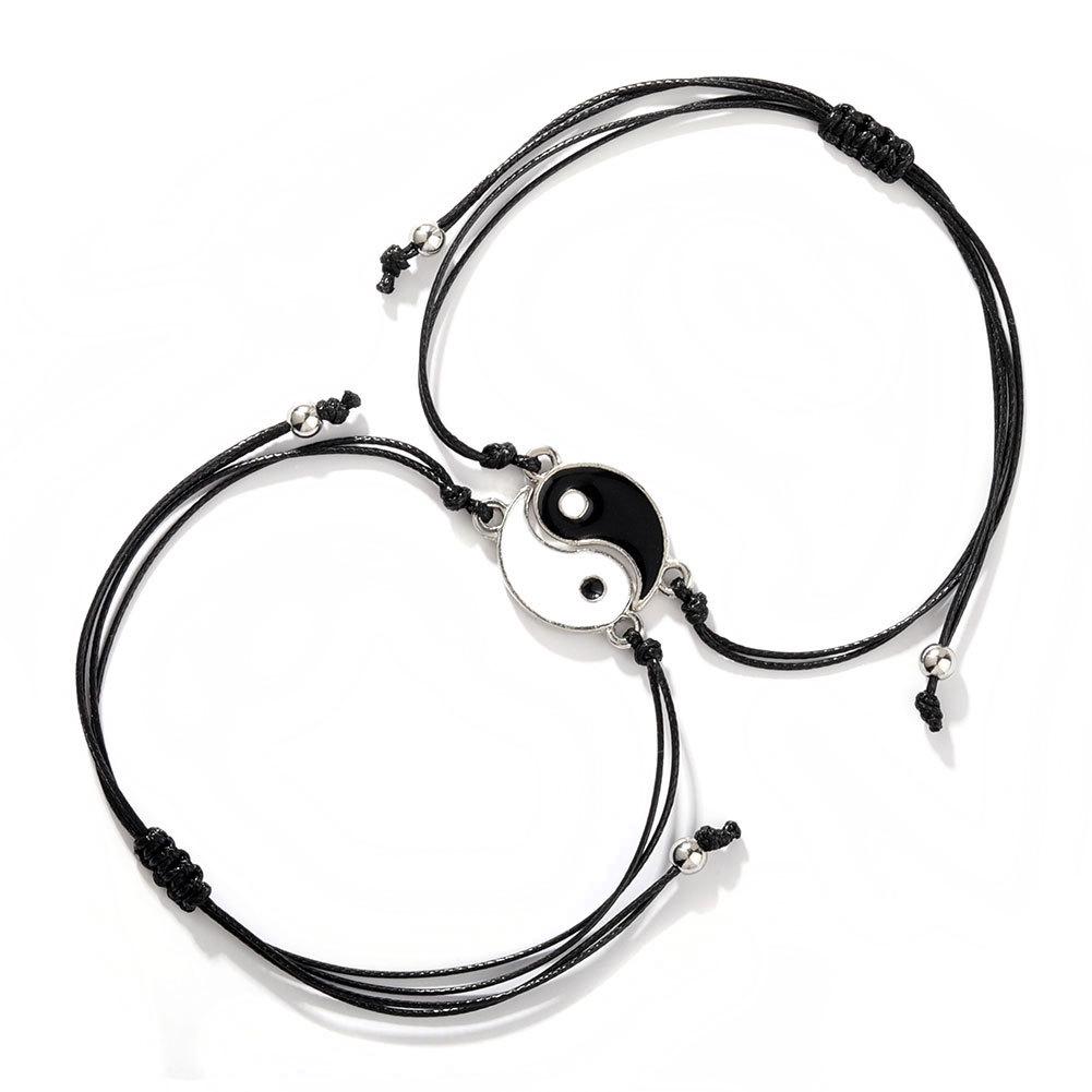 Браслеты для пар в стиле ретро из сплава в китайском стиле Тайцзи - модный аксессуар ручной работы