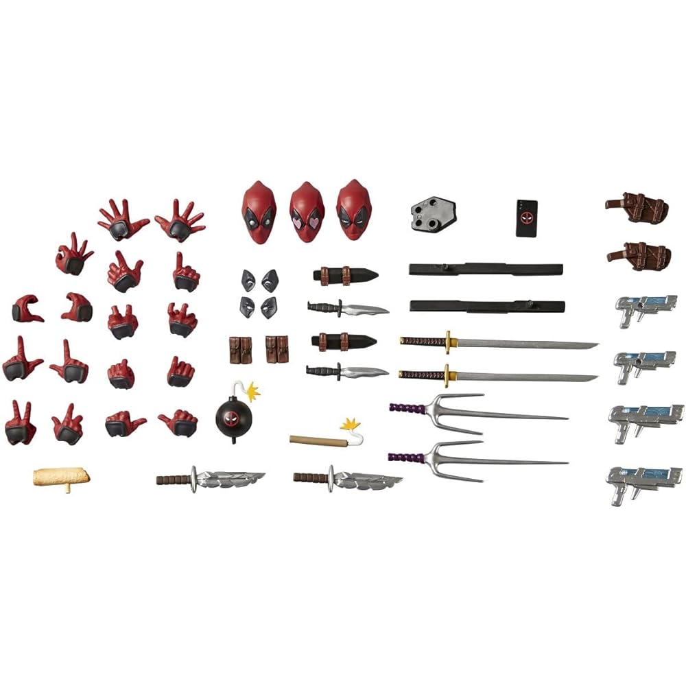 Kaiyodo Revoltech Amazing Yamaguchi Фигурка Дэдпула 170 мм Без масштаба ПВХ АБС Окрашенная Артикулируемая Коллекционная