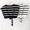 Wraps Stripe Scarf Cloak Fake Collar Wraps Simple Knitted Shawl  Blouse