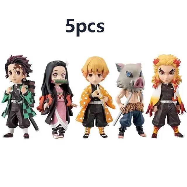 5Pcs/Set Anime Demon Slayer Action Figure Toys Kids Cartoon PVC Kamado Tanjirou Kamado Nezuko Model Doll Toy Gift For Children