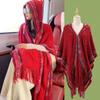 New Travel Hooded Knitted Shawl All-Matching Western Style National Fashion Multi-Functional Temperament Women's Shawl