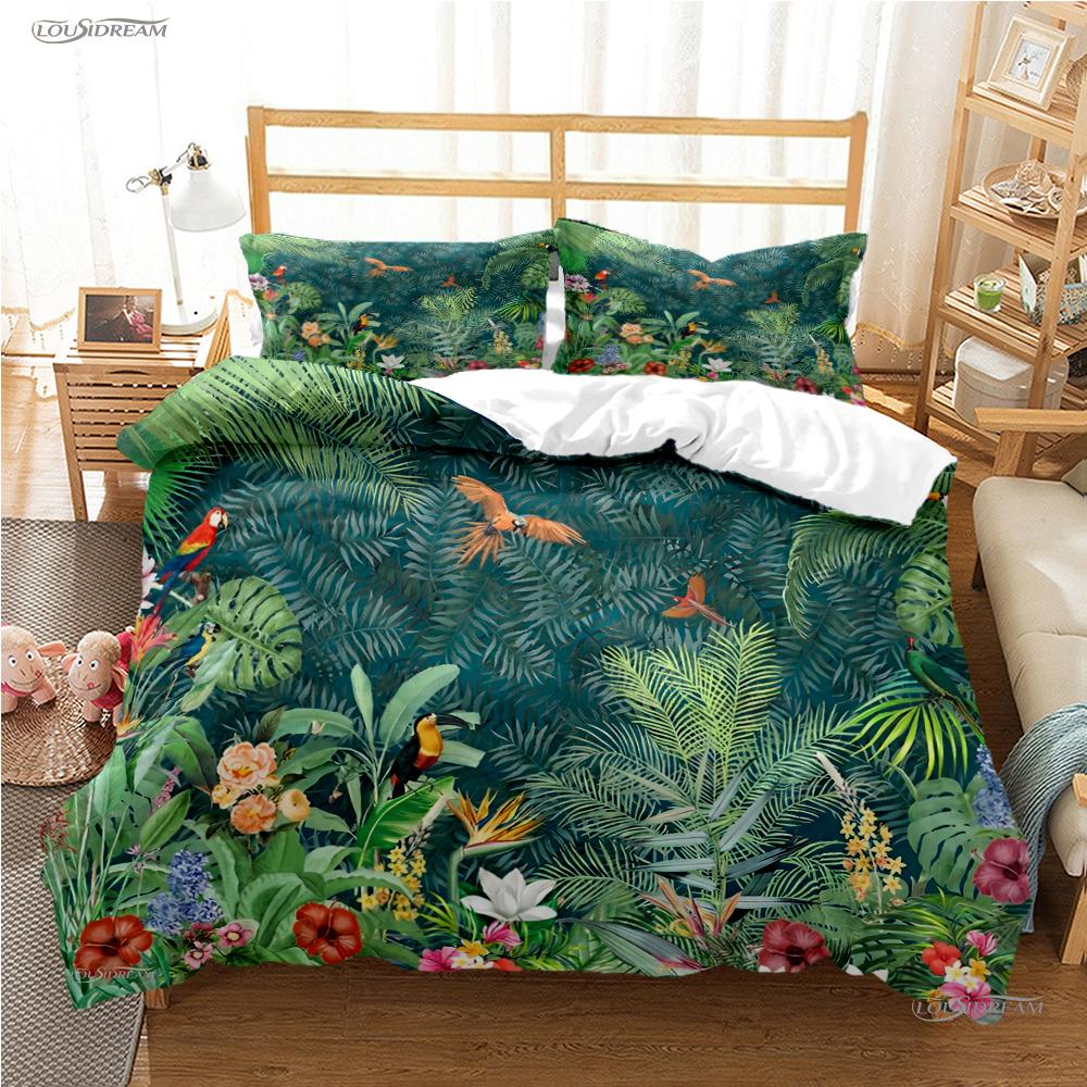 Tropical Leaf Casal All Season Duvet Cover Comforter Bedding Sets Soft Quilt Cover and Pillowcases Boys Single/Double/Queen/King