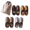 Belle Maison Washable Slippers for Compact and Includes Storage Bag 4-Pair Guests,