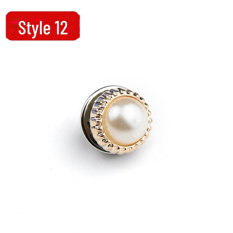 Anti-Exposure, Concealed, Removable and Sew-Free Pearl Shirt Brooch Buttons