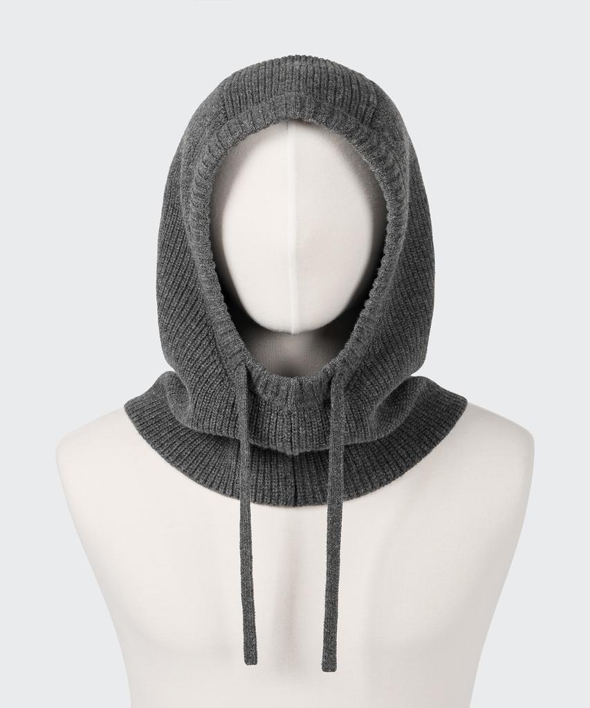 MUSINSA STANDARD Lambswool String Knit Balaclava [Medium Grey]