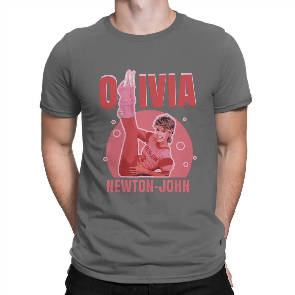 Men Australian Pop Female Singer T Shirts Olivia Newton John Cotton Clothes Funny Short Sleeve Collar Tees Summer T-Shirt