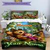 Masha Bear Forest Adventure Bedding Set Personalized Washable Custom 3Pcs Duvet Cover Pillowcases Soft Microfiber Home Bedroom Gift