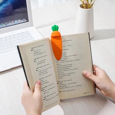 Kawaii мультяшная закладка-морковка для студенческой книги, держатель для книг, индексный делитель, канцелярские принадлежности, офисные школьные принадлежности