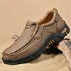 Модные деловые туфли из натуральной кожи, повседневные туфли из натуральной кожи для мужчин, мужские мокасины с толстой подошвой, мужская прогулочная обувь для пожилых людей