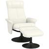 Recliner, TV Armchair with Stool, Swivel, Ergonomic, Microfiber Cloth Look, up to 150 kg, Cream White