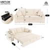 3-in-1 Multifunctional 3-Seater Sofa with Sleep Function, Pull-Out Metal Frame, Storage, Armrest Tray and USB Charging Port, Beige[old sku:N653P2570A]